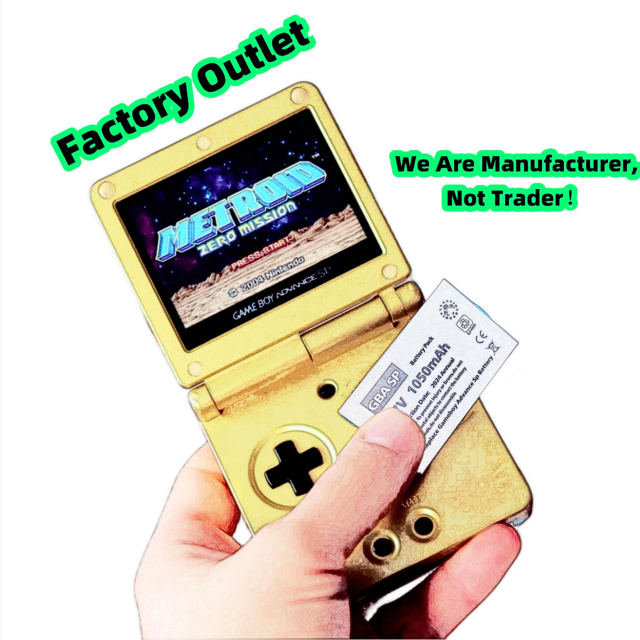 BETTHK 2025 Upgarde Version Real Capacity 1050mAh gba sp Battery Replacement Gameboy Advance sp Battery+Tool Pack Kit for Nintendo