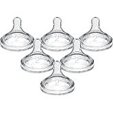 Dr. Brown&rsquo;s Wide-Neck Level 2 Medium Flow Nipple, 3m+, 6-Pack | 100% silicone nipples for Options+ Wide-Neck baby bottles, medium flow rate for 3m+ babies