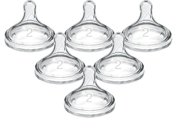 Dr. Brown's Options+ Wide-Neck Baby Bottle Nipple, Level 2 (3 Months+), 6 Count