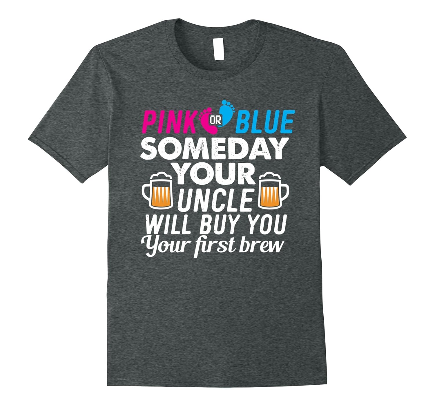 Uncle Gender Reveal Party Shirt Pink Blue Boy Girl-Rose