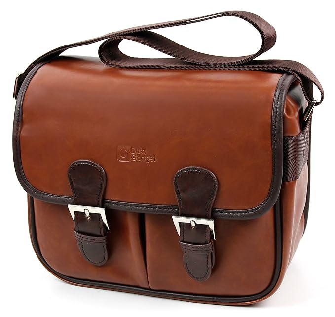 DURAGADGET Braune Kunstledertasche mit gepolstertem Einsatz WowWee 5821 MiP Balancierroboter | WowWee - RC Mini MiP | Robot M