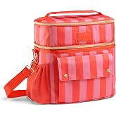 Fit &amp; Fresh Sidekick Dual Compartment Insulated Soft Cooler Bag &amp; Lunch Box | Bottle Pocket, Extra Storage, Crossbody Strap, 15-Can Capacity, Leak-Resistant, Small Cooler For Beach, Pool, Work &amp; Travel