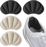 Molain Heel Cushion Pads 2 Pairs Self-Adhesive Heel Grips Men Women Black Skin