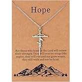 Lcherry Mountain Cross Necklace - Faith Cross Pendant Necklace for Women Inspirational Religious Gifts for Women