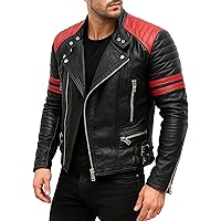 QAWACH Men Leather Jacket - Lambskin Winter Vintage Motorcycle