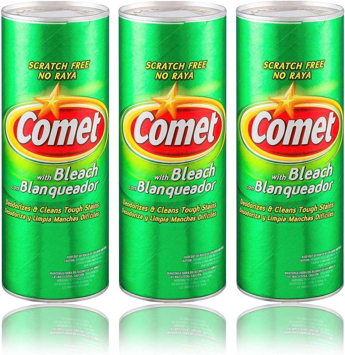 Comet Cleaner with Bleach Powder 21-Ounces | Scratch-Free | (3-Pack)