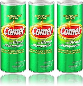 Comet Cleaner with Bleach Powder 21-Ounces | Scratch-Free | (3-Pack)