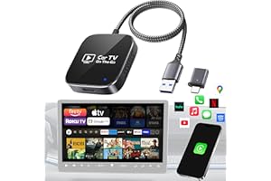 BYTEWAVE 2-in-1 Wireless CarPlay Adapter & Car TV Mate Pro 2025 [Anti-Interference, Aluminum Case] Convert Wired to Wireless Apple Car Play or HDMI for TV Stick, Fit for 2016+ Cars, Christmas for Gift for Men