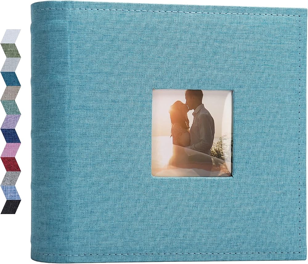 Vienrose Photo Album 200 Pockets Linen Cover 6x4 15x10 cm Light Blue