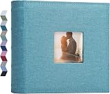 Vienrose Photo Album 200 Pockets Linen Cover 6x4 15x10 cm Light Blue