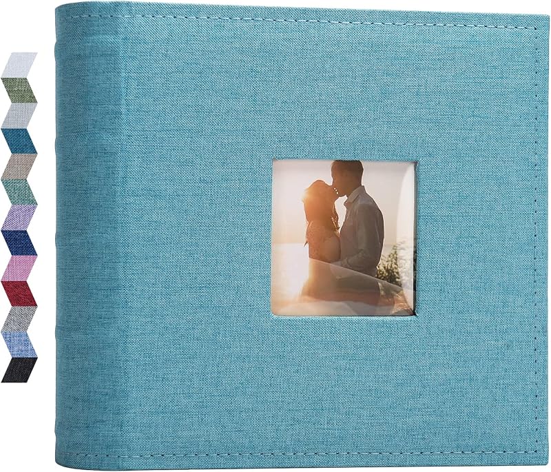 Vienrose Photo Album 200 Pockets Linen Cover 6x4 15x10 cm Light Blue