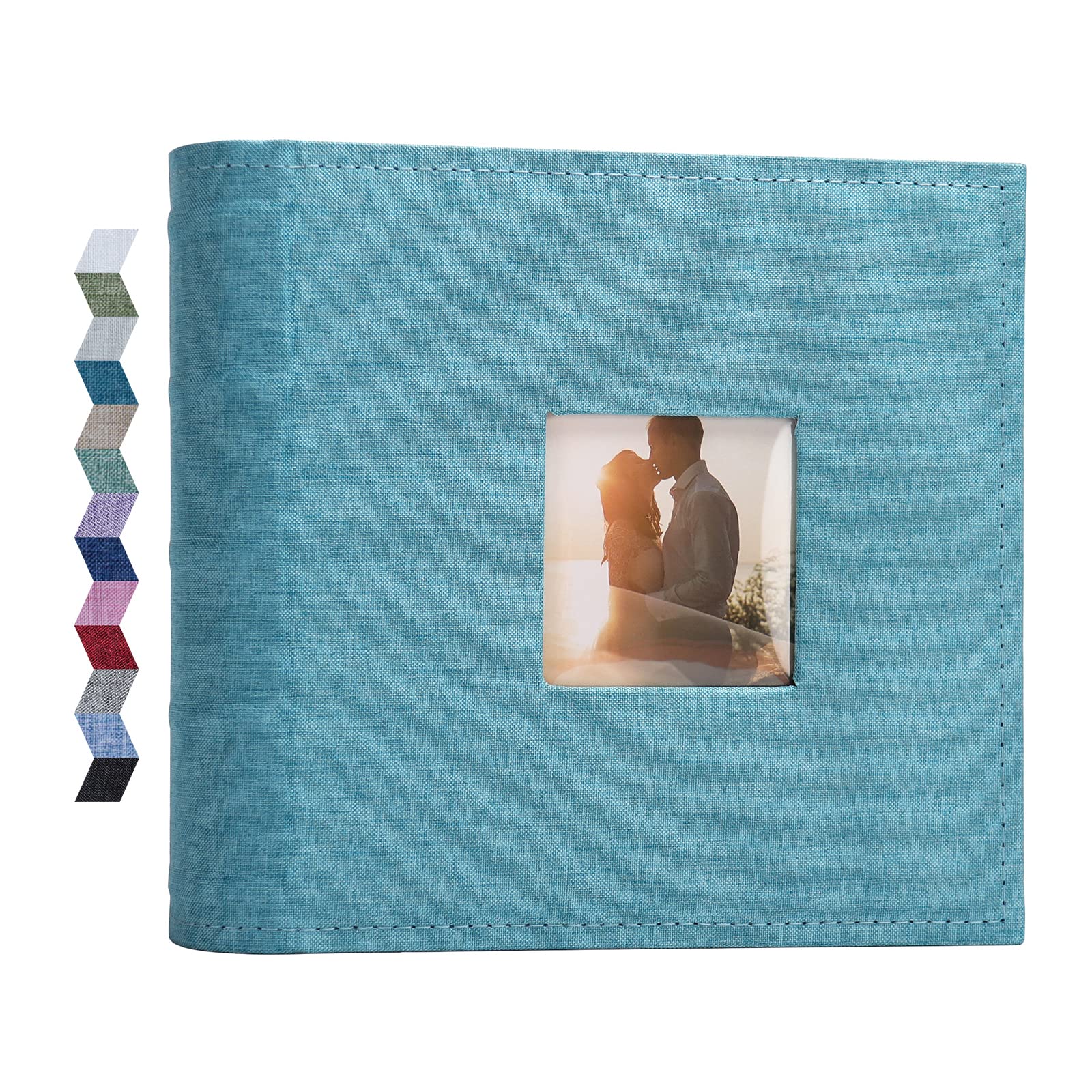 Vienrose Photo Albums 6x4 (15x10 cm) 200 Pockets Linen Cover with Memo Spaces Photobook Large Capacity Pictures Album Memory Book for Wedding, Family, Baby, Holidays, Special Occasions, Light Blue