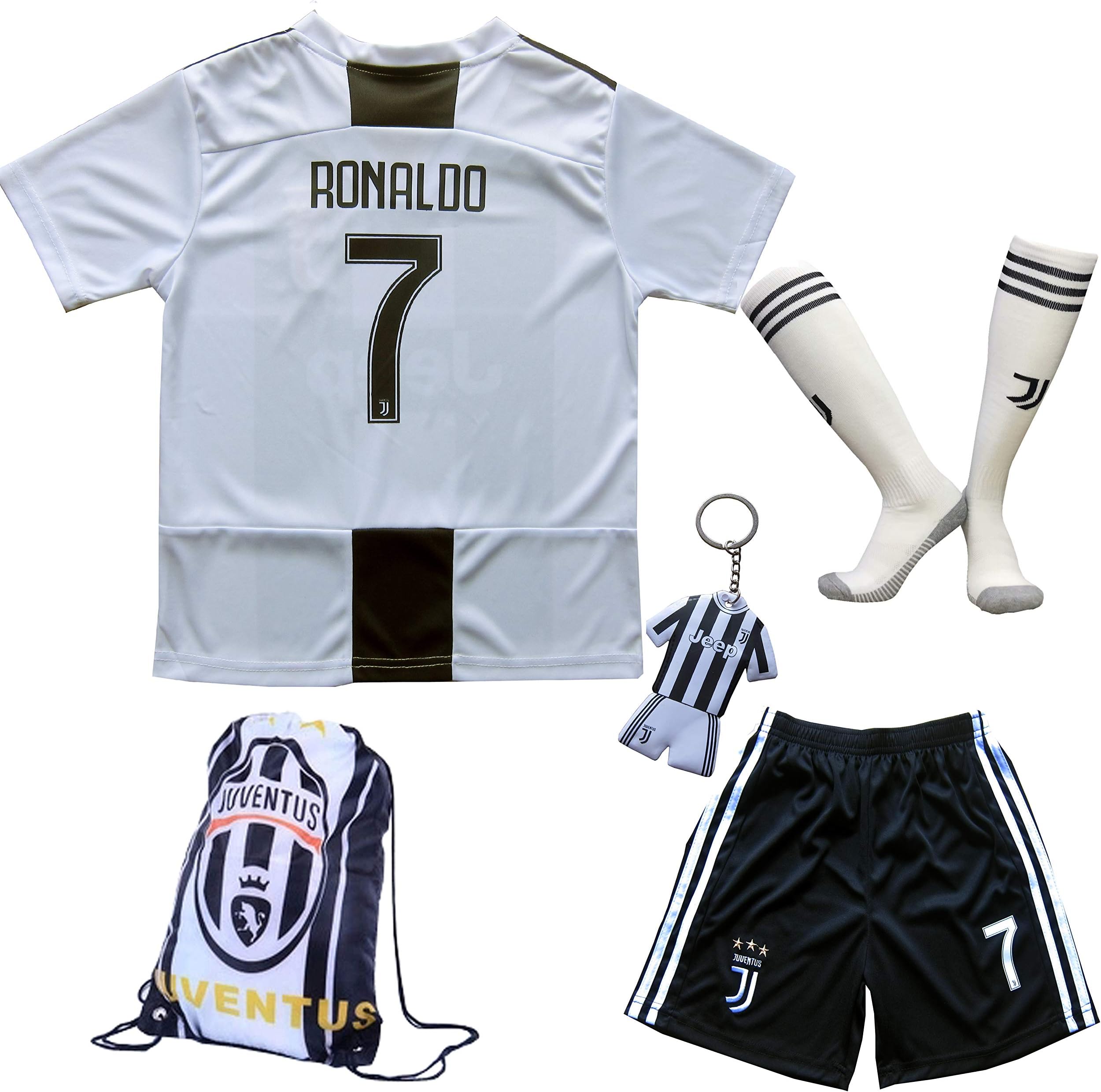 Juventus 2019#7 RONALDO Home Football Kit with 3 Pieces Gift Set