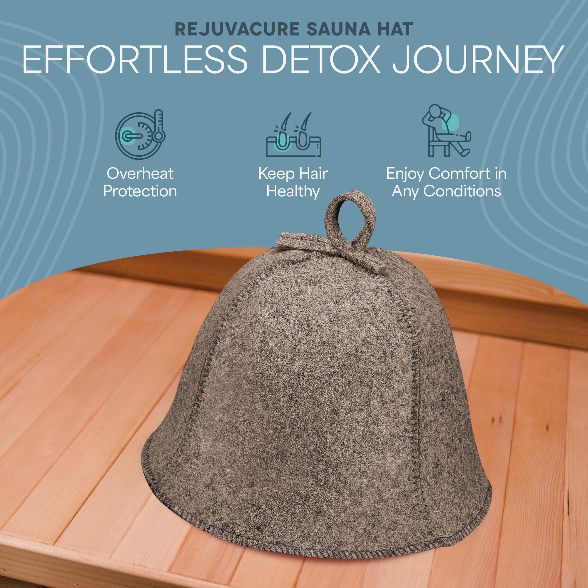 LifePro Wool Sauna Hat - Traditional Russian Banya Hat for Men and Women, Indoor and Infrared Sauna Accessories, Protects from Overheating & Hair Damage, Felt Wool Cap