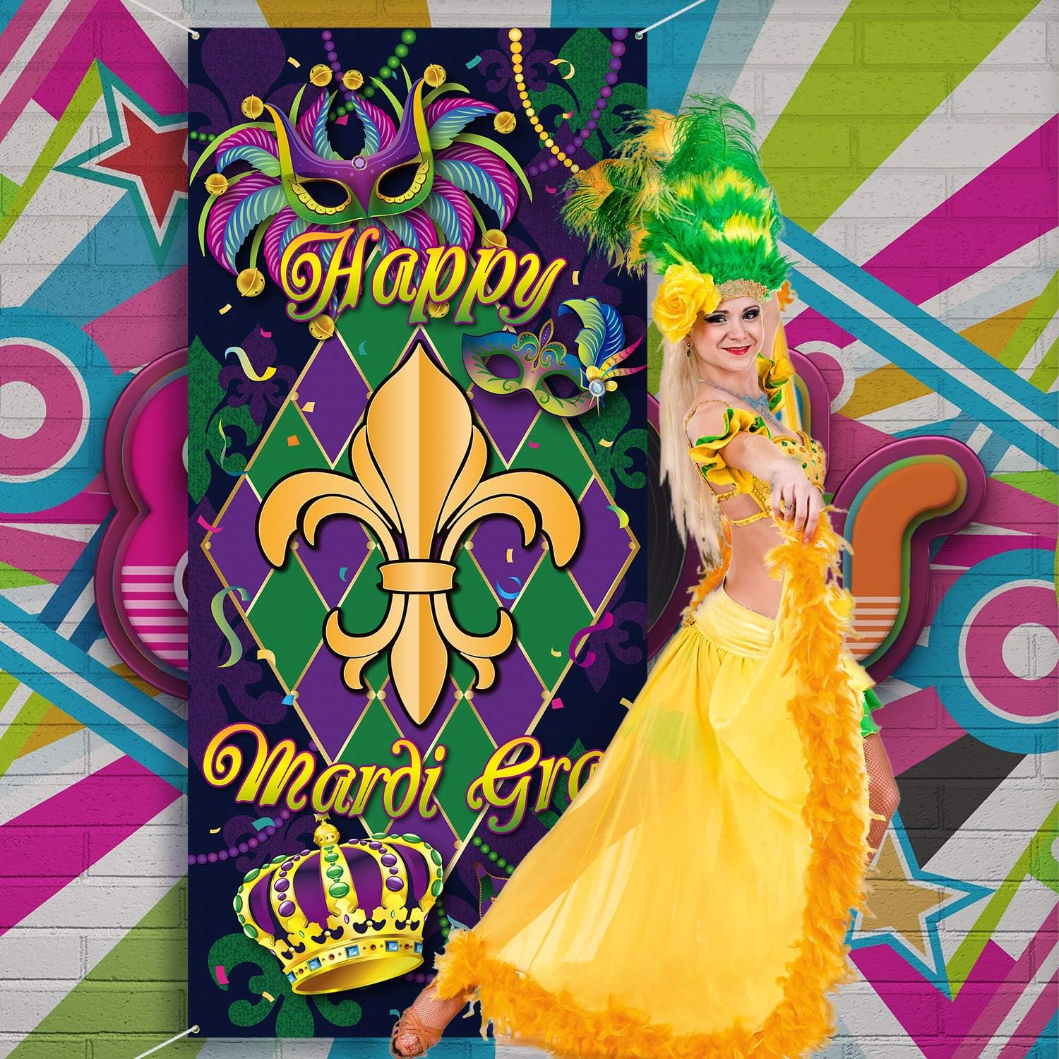 Mardi Gras Carnival Door Cover - Image 4
