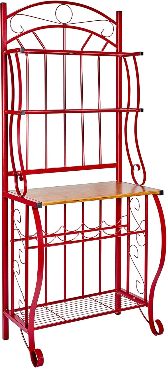 Old Dutch International Baker's Rack with Bamboo Counter