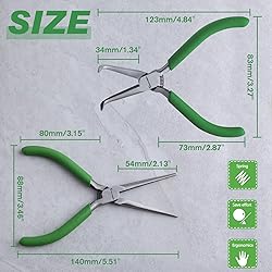 SPEEDWOX 2PCS Mini Bent Needle Nose Pliers With