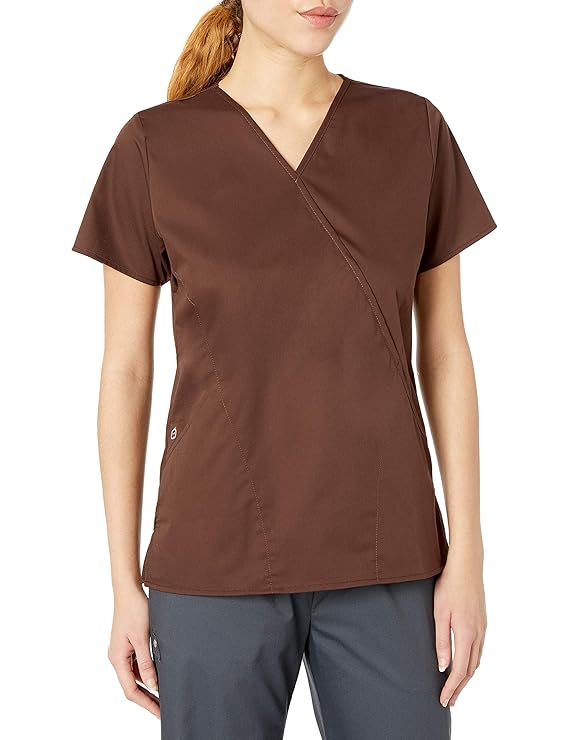 Buy WonderWink Wonderwork Women's Mock Wrap Scrub Top at Amazon.in