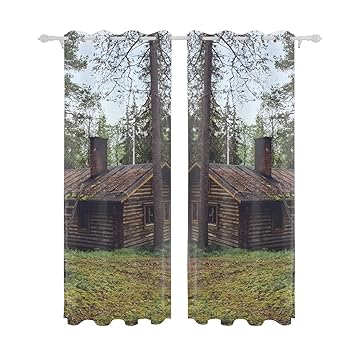 Amazon Com Taocaihop 2 Panel Wood House Summer Printing Living