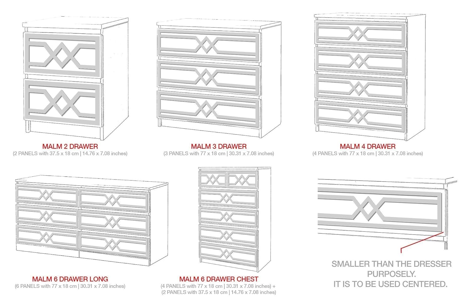 Homeartdecor Evora Fretwork Pattern Suitable For Ikea Malm