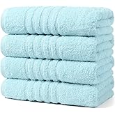 Aibaser Towels - Premium 100% Cotton Bath Towels Set (27 x 54 inches), Lightweight and High Absorbency Quick Drying (Sky Blue)