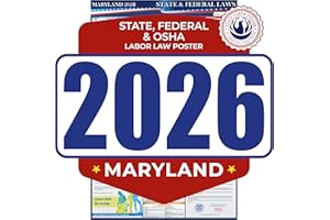 COMPLIANCE AUDIT CENTER 2026 Maryland State and Federal Labor Law Poster - OSHA Workplace Compliant - Mandatory Regulations Posting for Employees - All in One Required Compliance Posting 17" x 40" - Laminated