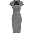 GRACE KARIN Women's Gorgeous Pencil Dress Cap Sleeve Tweed Pencil Dress for Work