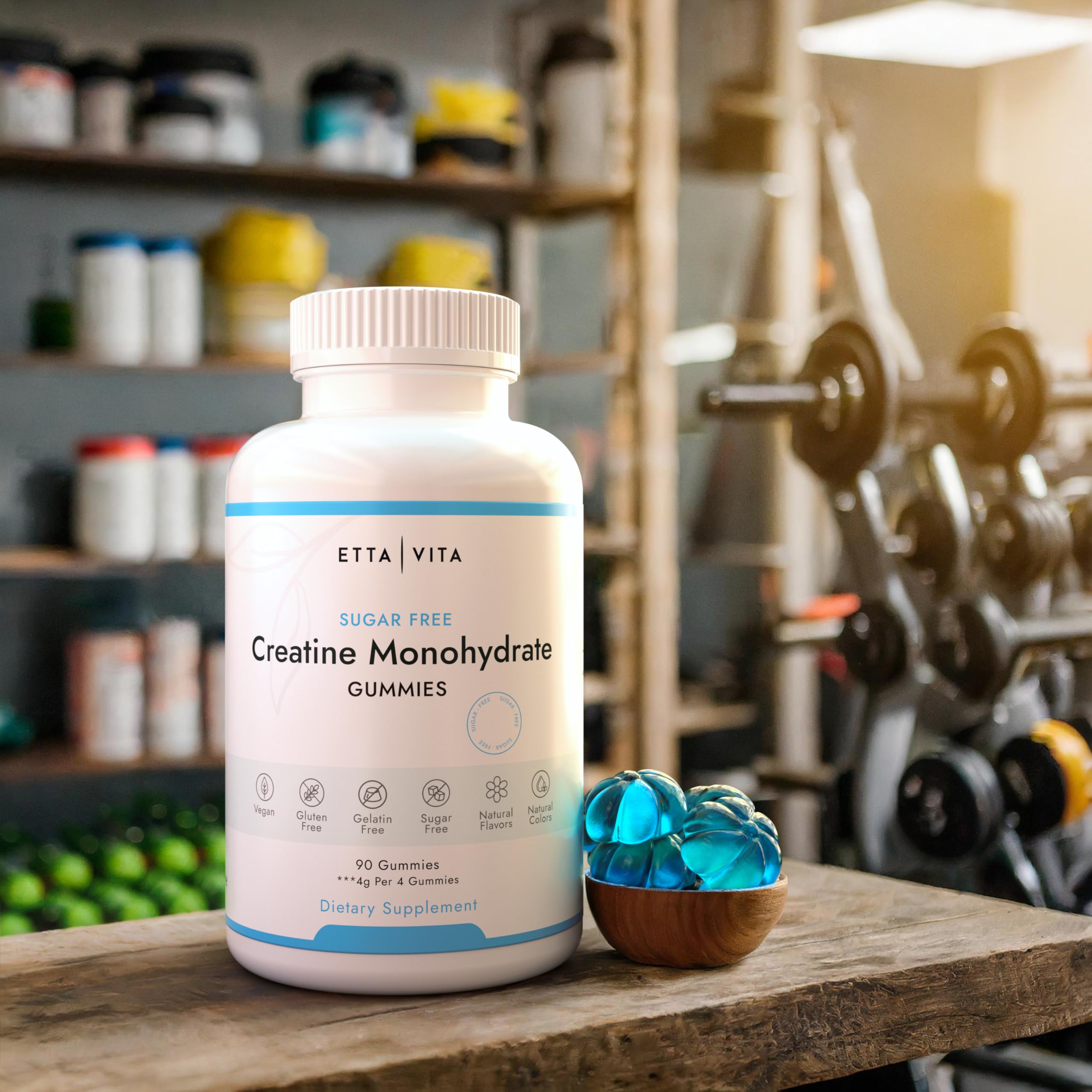 Sugar-Free Creatine Monohydrate Gummies (5g Per Packet) - Potent Creatine Gummies for Men & Women, Supplement for Muscle Support, Cognitive Function - Non-GMO, Gluten-Free, Mucuna Pruriens