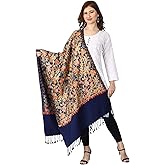 SWI WITH LABEL Women's Stole (S368 Royal Blue_Royal Blue_27x80 Inches)