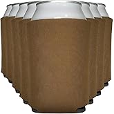 TahoeBay Blank Beer Can Cooler Sleeves (8-Pack) Bulk Sublimation Blanks for Vinyl Plain Soft Foam Can Sleeves Coolers for Soda Cans & Bottles Black, White, Solid Color (Brown, Regular 12oz)