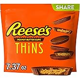 Reese's Thins, Milk Chocolate Peanut Butter Cups, Candy Share Pack, 7.4 Ounce