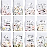 FuWeave 12 Pcs Religious Christian Kitchen Dish Towel Christian Gifts for Women Men Bible Verse Dishcloth Absorbent Scripture Tea Towel for Housewarming(Watercolor,Wildflower)