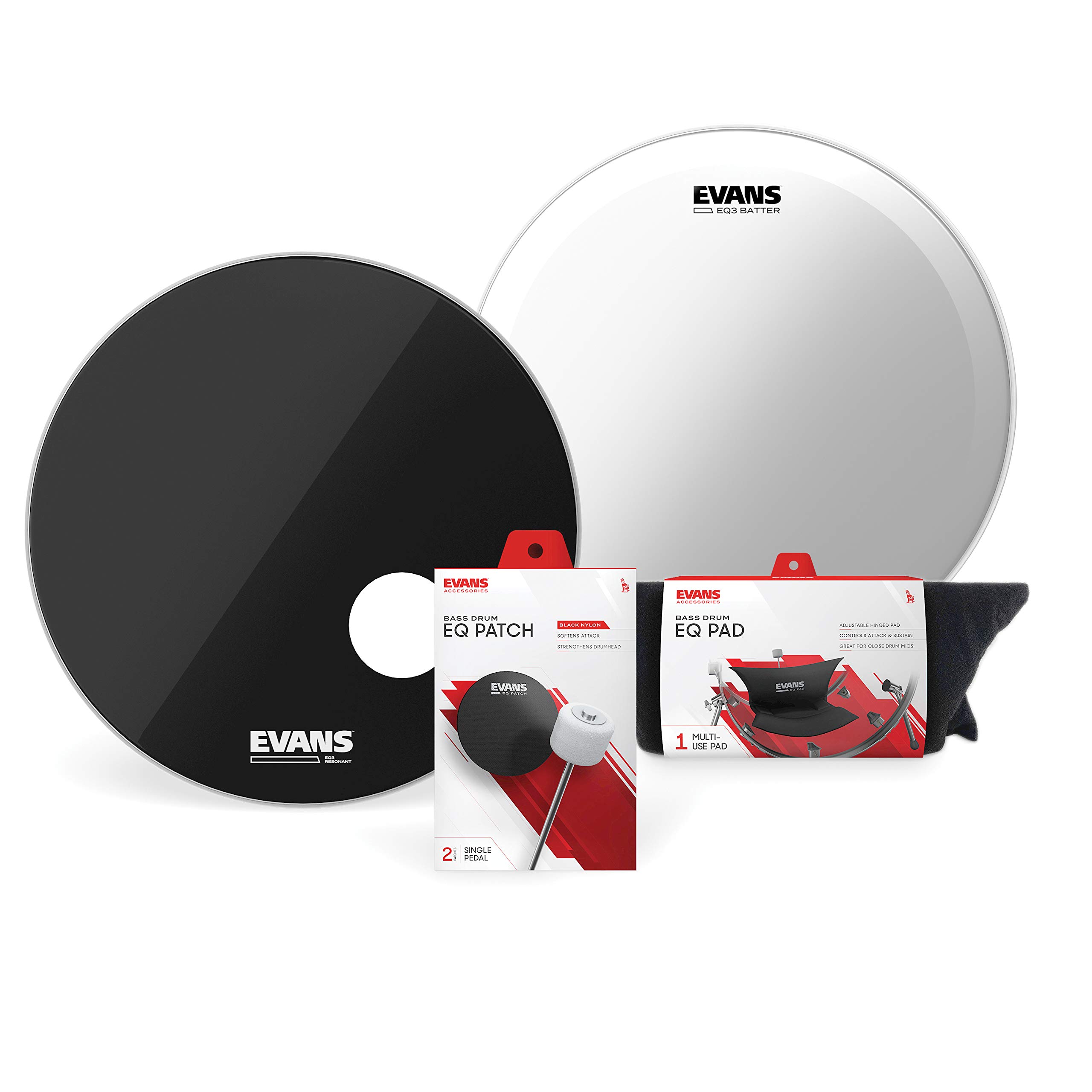 Evans Bass Drum Heads - BD22B3 - EQ3 - 22-inch Bass Drum Head Set
