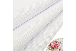 11 Count White Cotton Cross Stitch Fabric 59 by 39 Inch Classic Reserve Aida Cloth for Embroidery