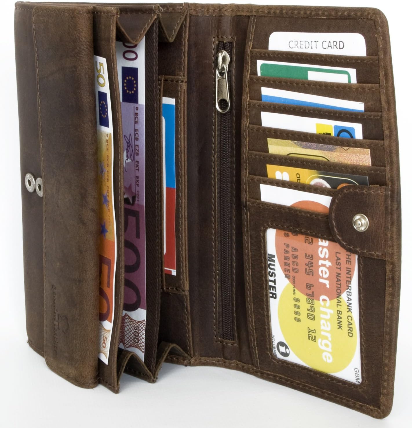 FLW Women's Brown Natural Durable Genuine Leather Wallet - Image 3