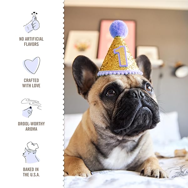 THREE DOG BAKERY BIRTHDAY CONFETTI LICK’N CRUNCH! – DOG FRIENDLY BIRTHDAY COOKIES, CAKE-FLAVORED DOG TREATS, CELEBRATORY COOKIE FOR PUPPIES