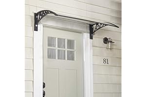 The Lakeside Collection Black 47.5" Window Awning or Front Door Canopy - Shield from Rain and Snow