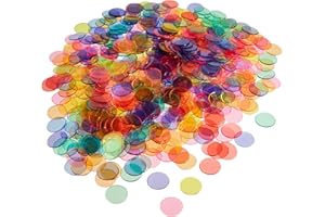 Brybelly Royal Bingo Supplies Bingo Chips for Bingo Games - 1000 Count, Mixed - 3/4" Translucent Bingo Markers - Clear Plastic Bingo Chips Bulk Transparent Counters