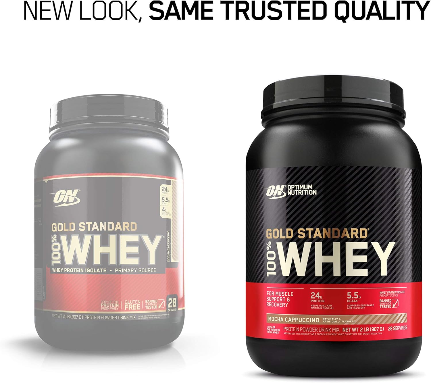 Optimum Nutrition Gold Standard 100% Whey Protein Powder, Mocha Cappuccino, 2 Pound (Packaging May Vary): Health & Personal Care