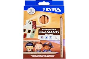 Lyra Color-Giants Skin Tone Colored Pencils - Set of 12 count colored pencils With A 6.25mm Core - Highly Pigmented Pencils for All Artists - Durable Color Pencils Set for Drawing Coloring and More