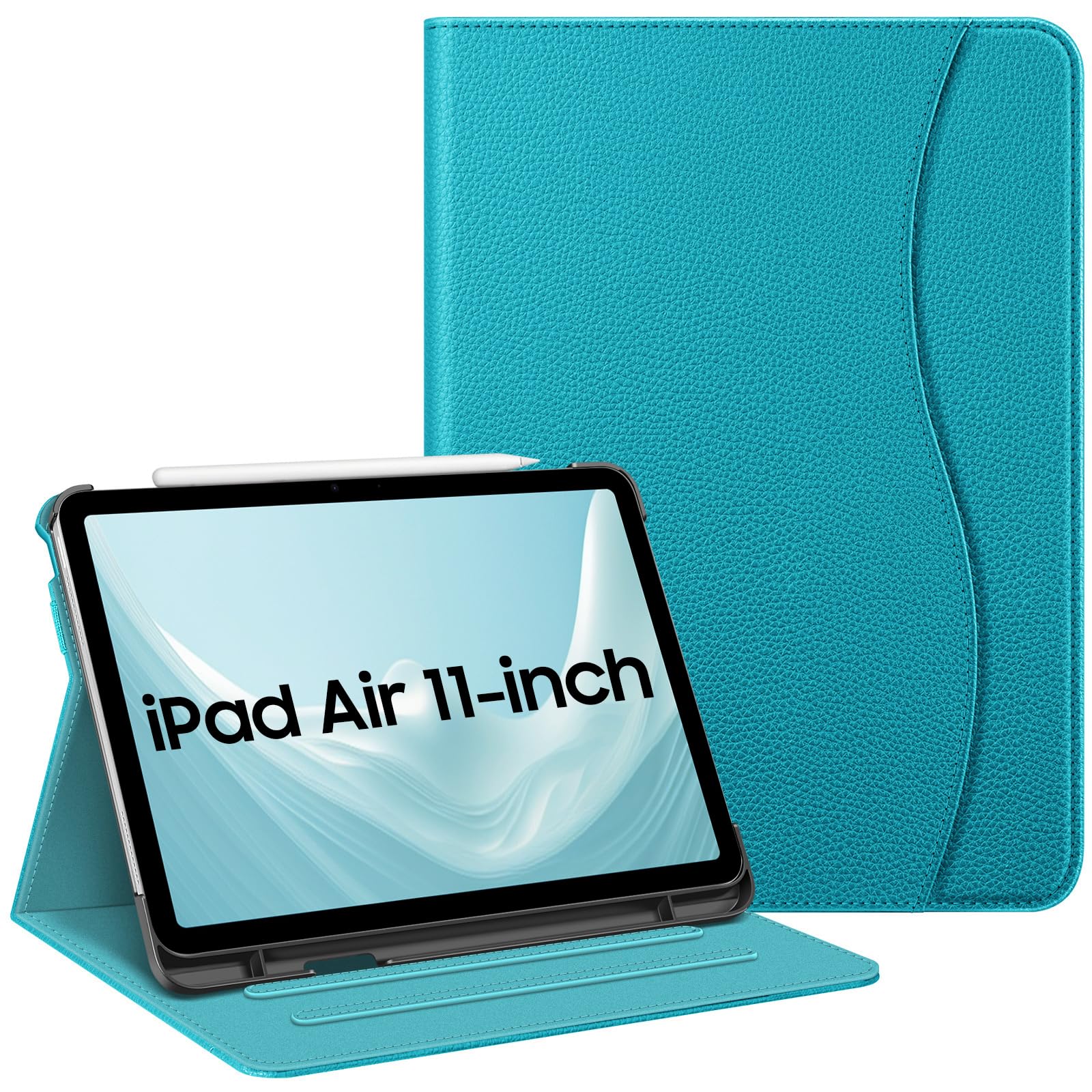 FINTIE Case for iPad Air 11 Inch M4 (2026)/M3 (2025)/M2 (2024), iPad Air 5th Generation (2022) 10.9 Inch - [Multi-Angle ] Folio Stand Protective Cover with Pencil Holder & Pocket, Legacy Teal