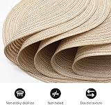 Pauwer 38cm Round Placemats 6 Pieces Beiges Heat Resistant Non Slip view 3