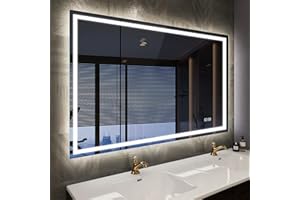 STARLEAD Led-Bathroom-Mirror-with-Lights, 40"x28" Wall-Mounted with 3 Colors Dimmable Light, Anti-Fog, Memory, Tempered Glass
