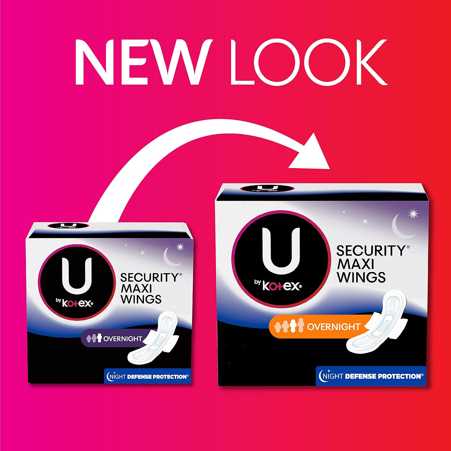 U by Kotex Security Feminine Maxi Pad with Wings, Overnight, Unscented, 112 Count (4 Packs of 28) (Packaging May Vary): Health & Personal Care