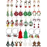 23 Pairs Christmas Earrings for Women Xmas Holiday Dangle Earrings Christmas Stud Tree Snowflake Bow Bells Light Earrings Bulk Cute Christmas Party Jewelry Gifts