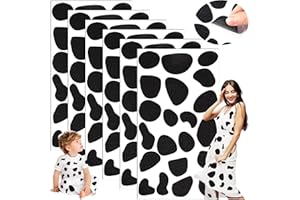 CLESDF Black Adhesive Felt Circles, 126Pcs Irregular Felt Pads Spotty Dog Style Felt Sticker for Halloween DIY Projects Costume Party Decorations Supplies