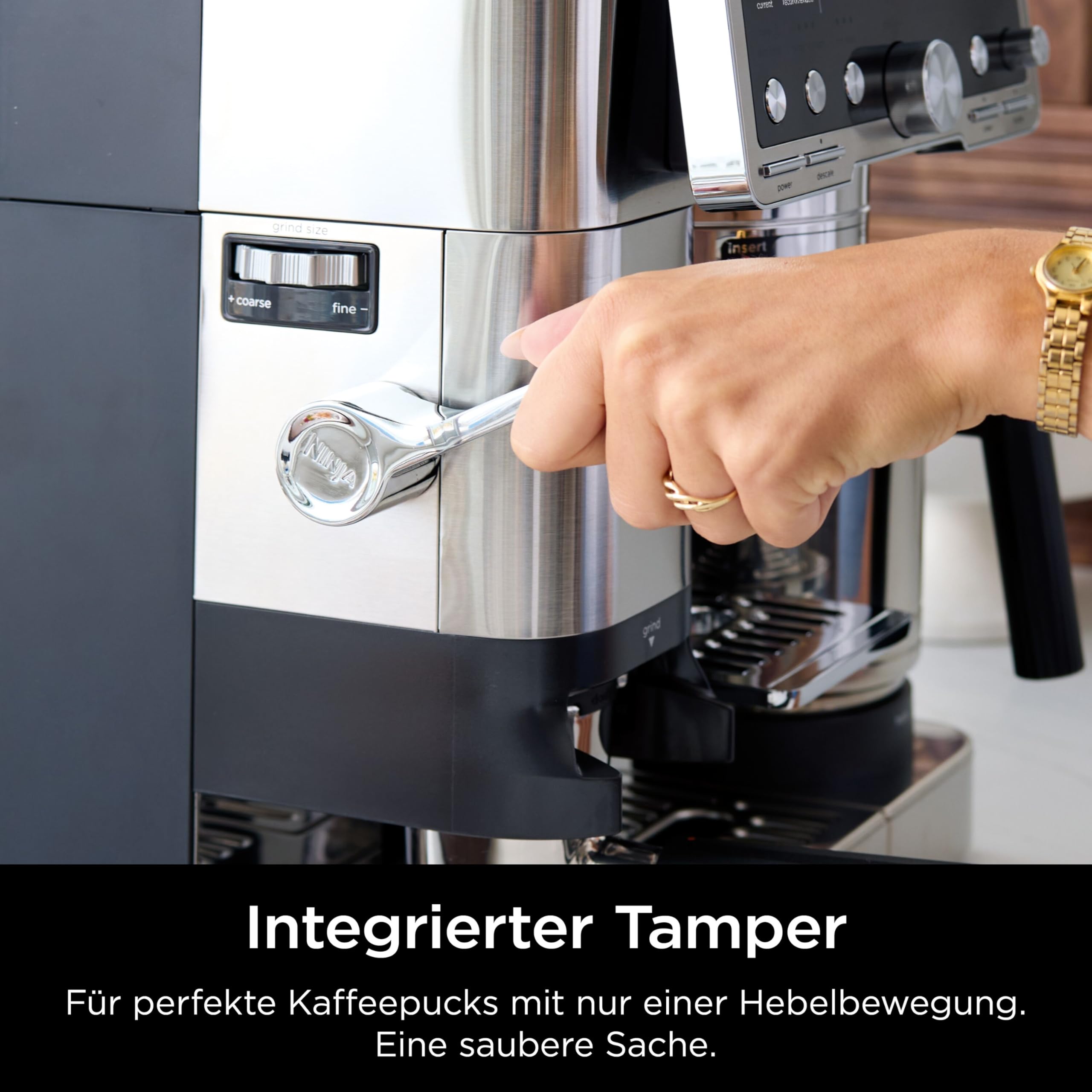 Ninja Luxe Pro 3-in-1-Kaffeemaschine mit Mahlwerk und Aufschäumer für Latte, Cappuccino, Cold Brew & Espresso, einfache Handhabung, 5 Voreinstellungen zum Aufschäumen, Silber, ES701EU 6