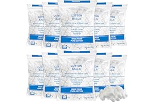 Heigble 2000 Pcs Soft Cotton Ball Bulk Organic Medium Cotton Ball for Absorbent Multipurpose Pure Nail Polish Remover Makeup Removal First Aid Face Crafting Cleaning Skin Applying Lotion