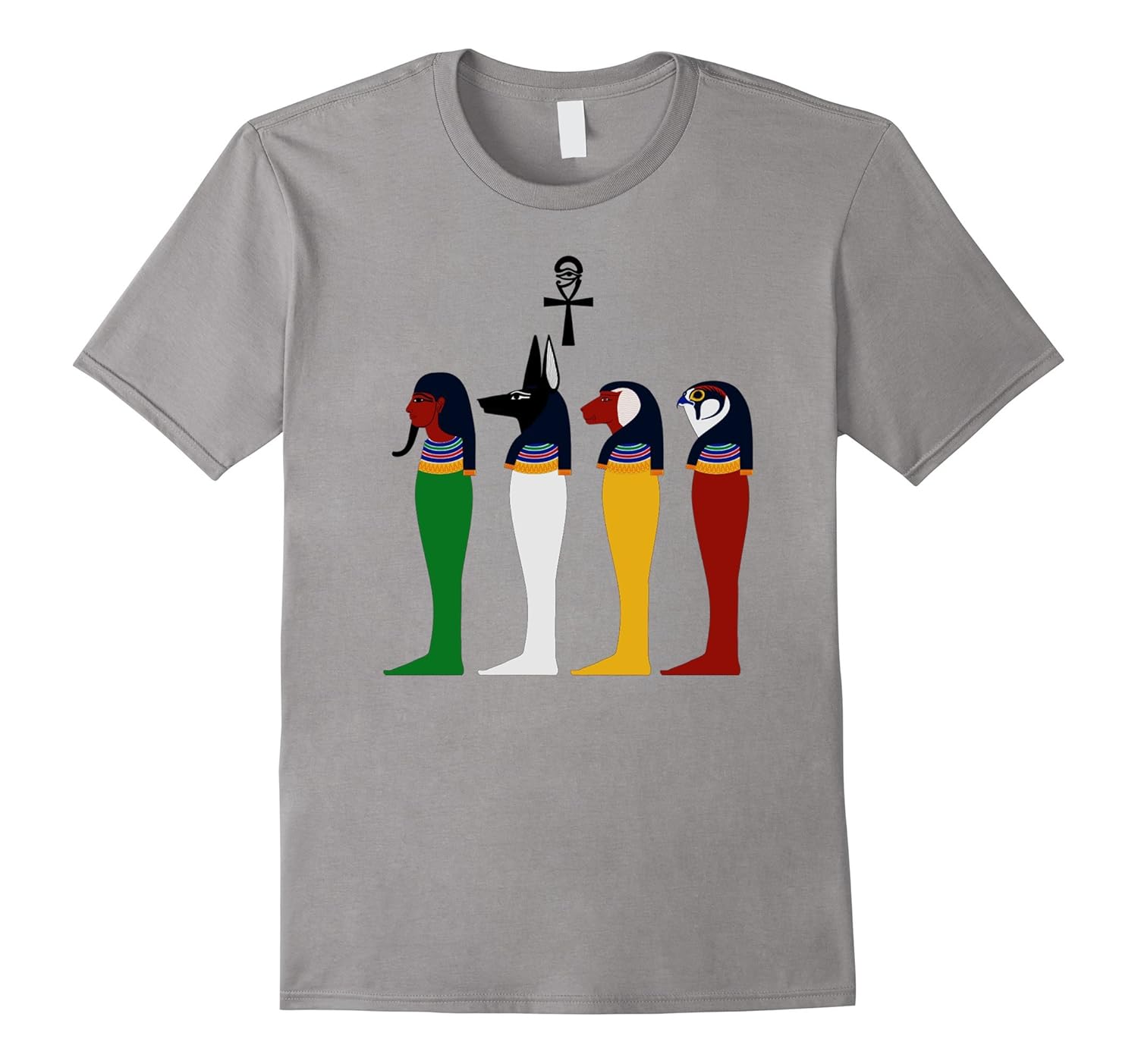 EGYPTIAN SHIRT ANCIENT ART T-SHIRT KEMETIC CANOPIC JARS-Rose