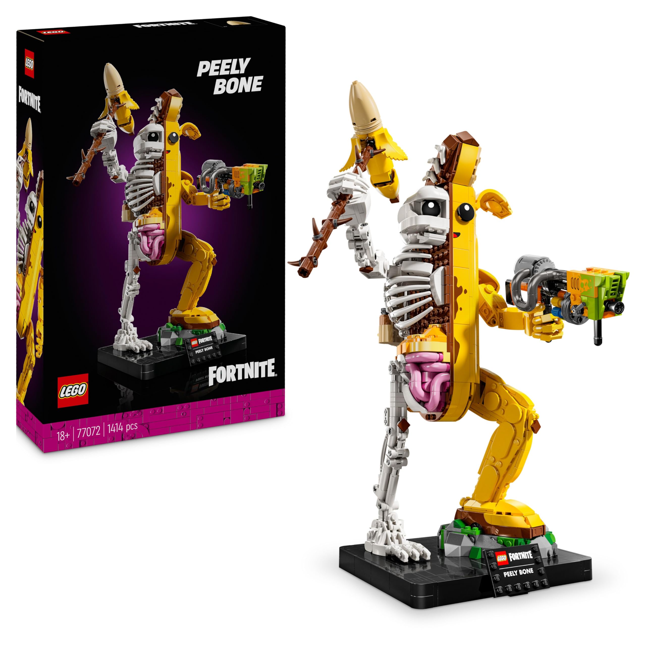 LEGO Fortnite Bananita Sbucciata - Kit di Modellismo per Adulti da Esposizione con Lancia-Vernice, Piccone e Supporto - Set di Costruzioni Fai Da Te da Collezione - Regalo per Gamer e Fan - 77072
